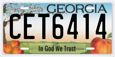 GA license plate CET6414