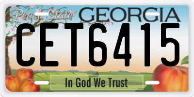 GA license plate CET6415