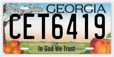 GA license plate CET6419