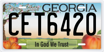 GA license plate CET6420