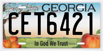 GA license plate CET6421