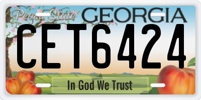 GA license plate CET6424
