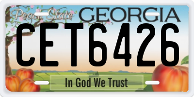 GA license plate CET6426