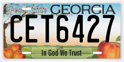 GA license plate CET6427