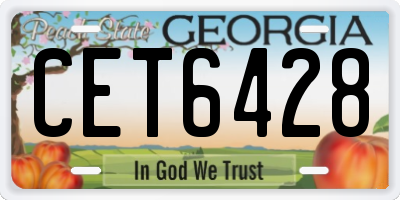 GA license plate CET6428