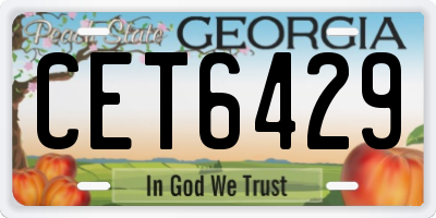 GA license plate CET6429
