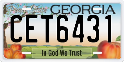 GA license plate CET6431