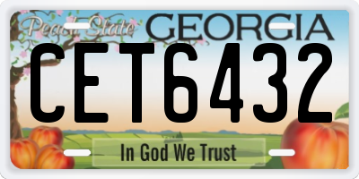 GA license plate CET6432