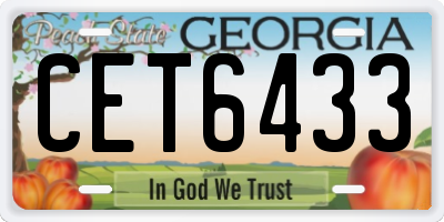 GA license plate CET6433