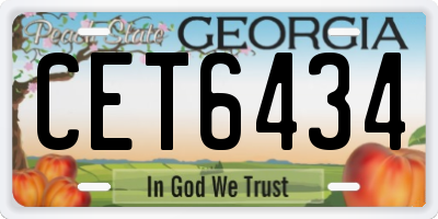 GA license plate CET6434