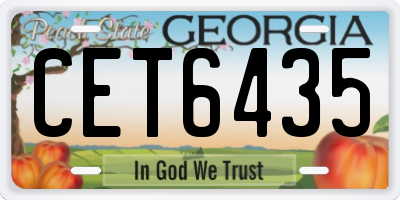 GA license plate CET6435