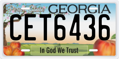 GA license plate CET6436
