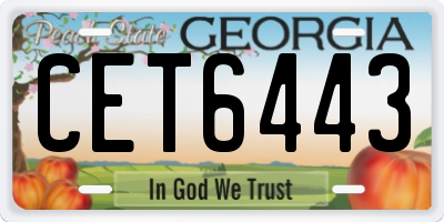 GA license plate CET6443