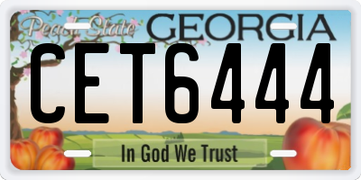 GA license plate CET6444