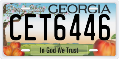 GA license plate CET6446