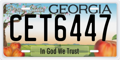 GA license plate CET6447