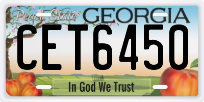 GA license plate CET6450