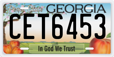 GA license plate CET6453