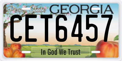 GA license plate CET6457