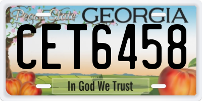 GA license plate CET6458