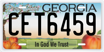 GA license plate CET6459