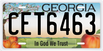 GA license plate CET6463