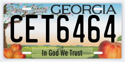 GA license plate CET6464