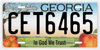 GA license plate CET6465