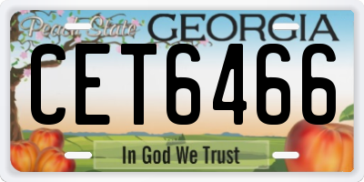 GA license plate CET6466
