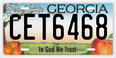 GA license plate CET6468