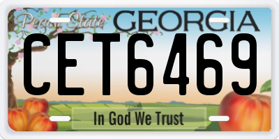 GA license plate CET6469