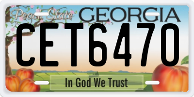 GA license plate CET6470