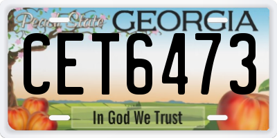 GA license plate CET6473