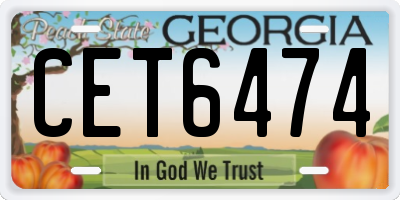 GA license plate CET6474