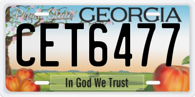 GA license plate CET6477