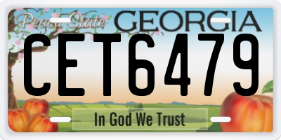 GA license plate CET6479
