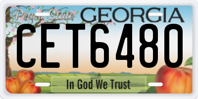 GA license plate CET6480