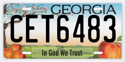 GA license plate CET6483