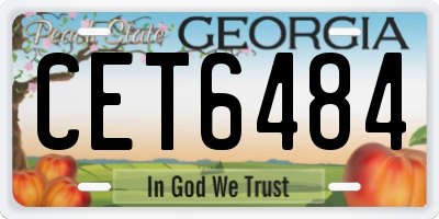 GA license plate CET6484
