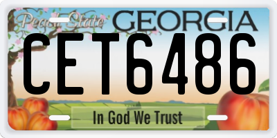 GA license plate CET6486
