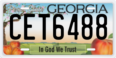 GA license plate CET6488