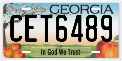GA license plate CET6489