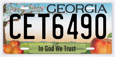 GA license plate CET6490