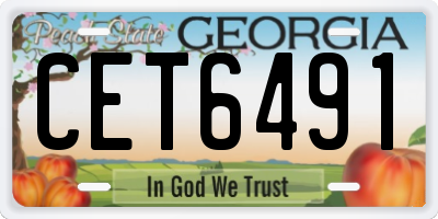 GA license plate CET6491