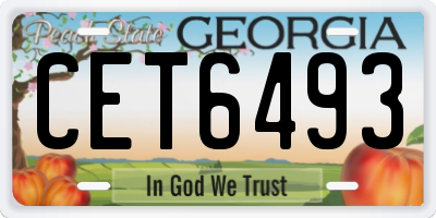 GA license plate CET6493