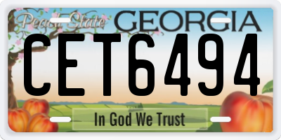 GA license plate CET6494