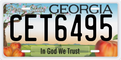 GA license plate CET6495