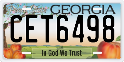 GA license plate CET6498