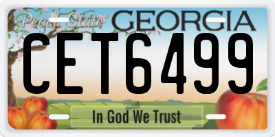 GA license plate CET6499