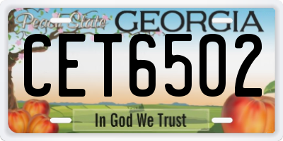 GA license plate CET6502
